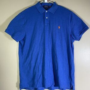Polo Ralph Lauren Polo Shirt Men's XL Blue Golf Casual Custom Slim Fit Cotton